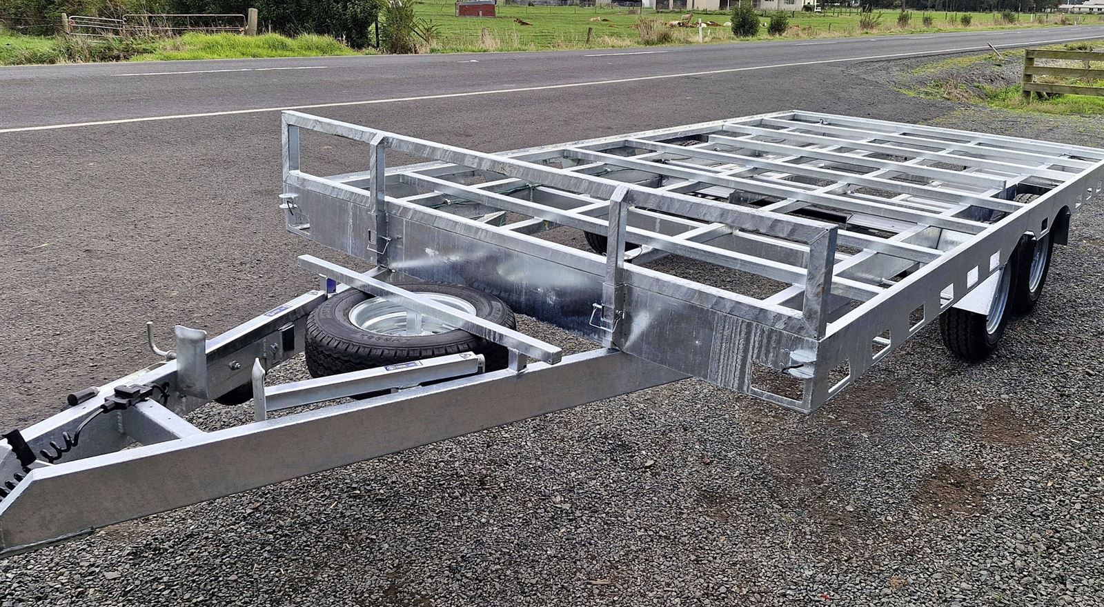 Galvanised tandem flat-deck trailer chassis by Cole Engineering