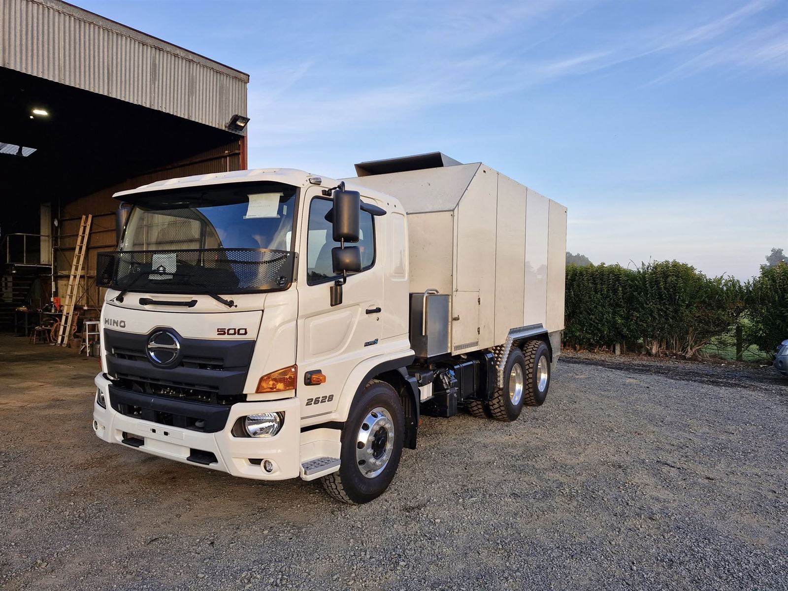 Hino 500 with custom service truck body built by Cole Engineering