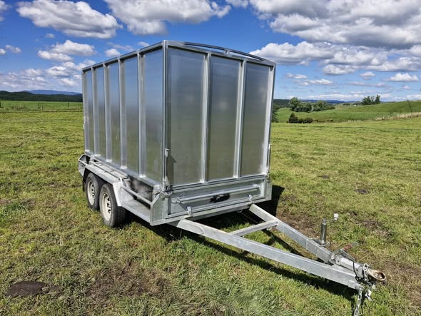 Galvanised tandem stock crate trailer built by Cole Engineering